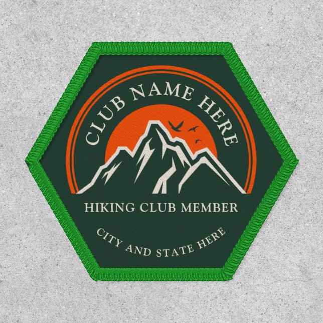 Hiking Club Logo Custom Employees Names Patch (Front)