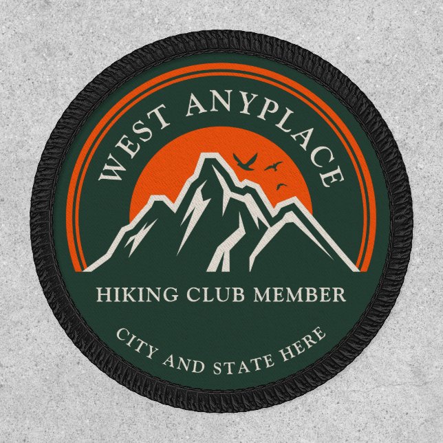Hiking Club Logo Custom Name Employees Patch (Front)