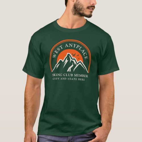 Hiking Club Logo Custom Name Office Staff T_Shirt