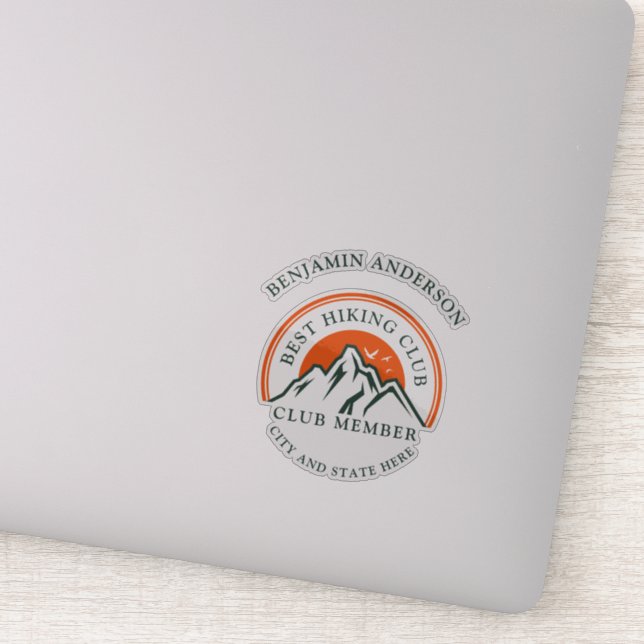 Hiking Club Logo Members and Employee Staff Name Sticker (Detail)