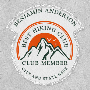 Hiking Club Logo Members and Employees Name Patch