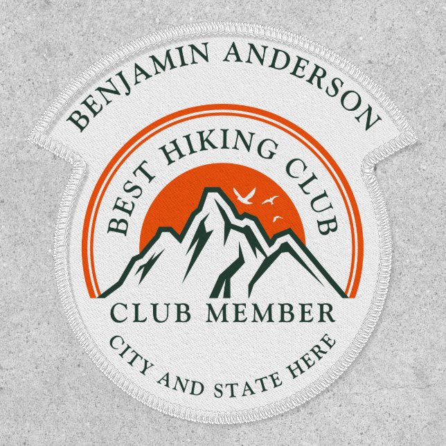 Hiking Club Logo Members and Employees Name Patch (Front)