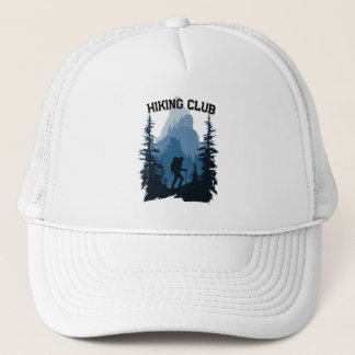 Hiking Club Mountain Silhouette Adventure Graphic Trucker Hat