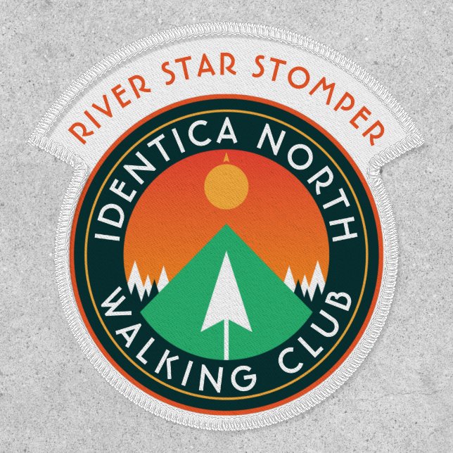 hiking club mountain with member name patch (Front)