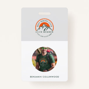 Hiking Club Photo Employee Members ID Badge