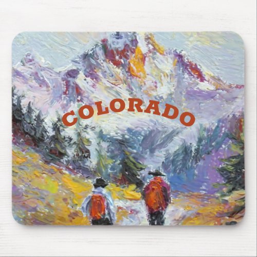Hiking â Colorado Mountains Painting â  Mouse Pad