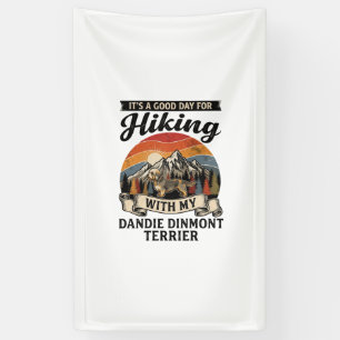 Hiking Dandie Dinmont Terrier Dog Mountain Retro S Banner