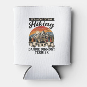 Hiking Dandie Dinmont Terrier Dog Mountain Retro S Can Cooler