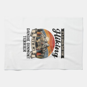 Hiking Dandie Dinmont Terrier Dog Mountain Retro S Kitchen Towel