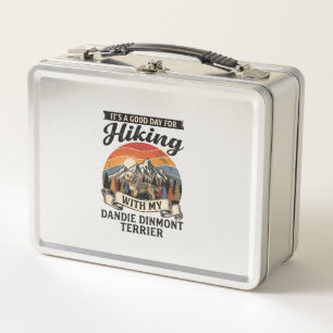 Hiking Dandie Dinmont Terrier Dog Mountain Retro S Metal Lunch Box