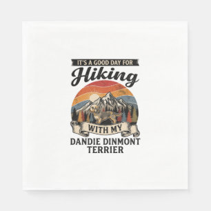 Hiking Dandie Dinmont Terrier Dog Mountain Retro S Napkins