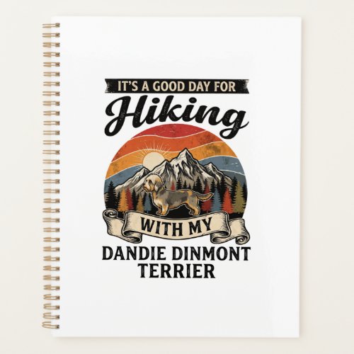 Hiking Dandie Dinmont Terrier Dog Mountain Retro S Planner