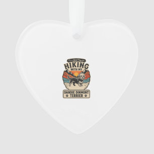 Hiking Dandie Dinmont Terrier Dog Mountain Sunset Ornament