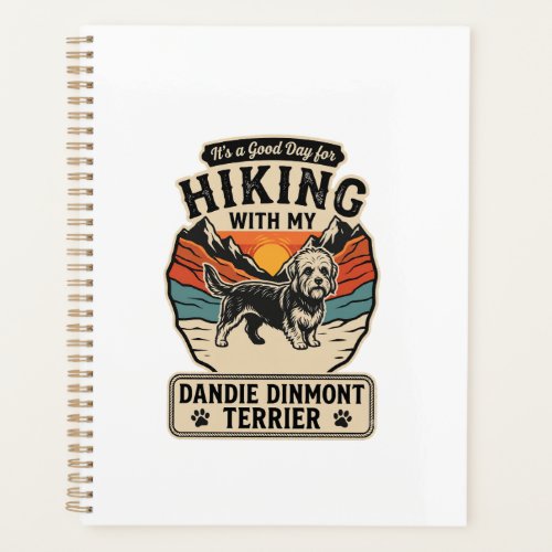 Hiking Dandie Dinmont Terrier Dog Mountain Sunset Planner