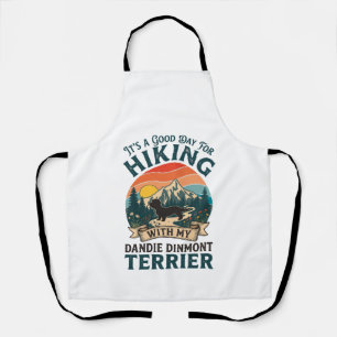 Hiking Dandie Dinmont Terrier Dog Mountains Sunset Apron