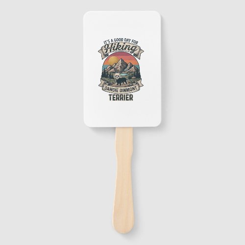 Hiking Dandie Dinmont Terrier Mountain Dog Hand Fan