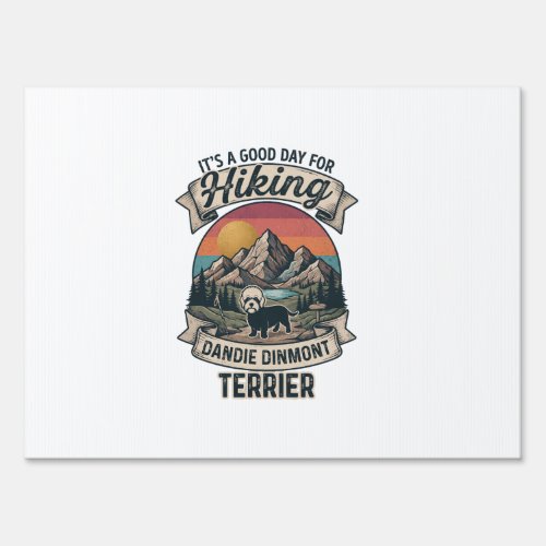 Hiking Dandie Dinmont Terrier Mountain Dog Sign