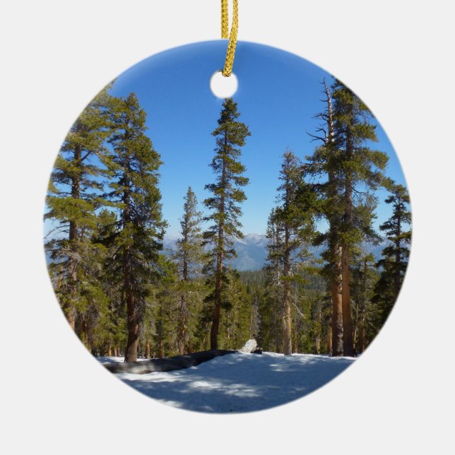 Hiking Down from Mitchell Peak at Sequoia Ceramic Ornament (Front)
