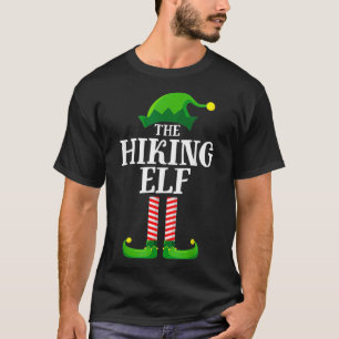 Hiking Elf Matching Family Group Christmas Party T-Shirt