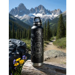 Hiking Essentials Line Art | Thor Insulated Black  Water Bottle<br><div class="desc">Fuel your next adventure with this rugged yet stylish Thor copper insulated black bottle, featuring a hand-drawn line art design of essential hiking and outdoor gear. From backpacks to compasses and cameras, this bottle is perfect for outdoor lovers, hikers, campers, and nature photographers. Built to keep your drinks icy cold...</div>