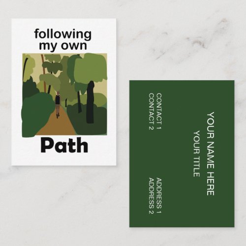 Hiking Following My Own Path Nature Photographer Business Card