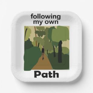 Hiking Following My Own Path Wanderlust Party Paper Plates