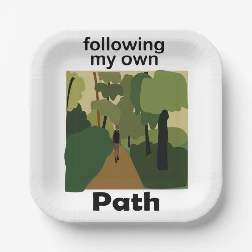 Hiking Following My Own Path Wanderlust Party Paper Plates