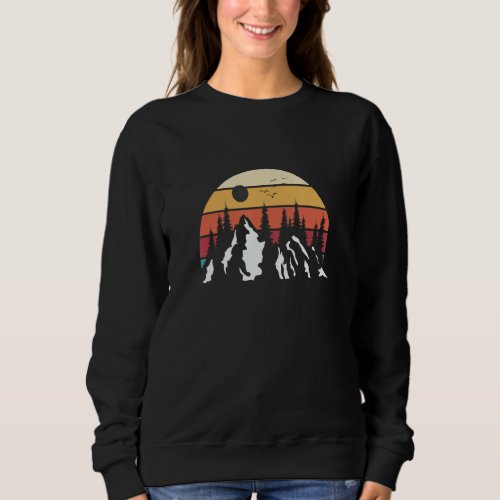 Hiking Forest Mountains Retro Vintage for Men Wome Sweatshirt