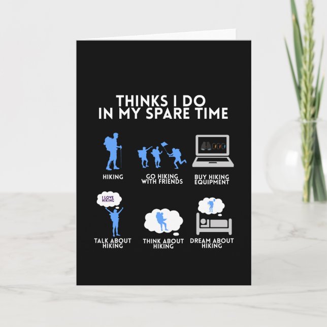 Hiking Funny Hike Camping Mountains Hiker gift Card (Front)