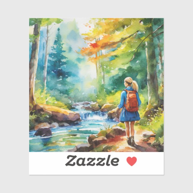 Hiking Girl Sticker (Sheet)