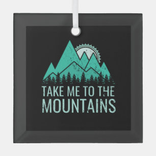 Hiking glass ornament