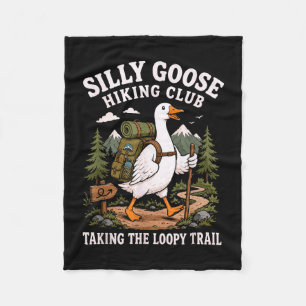 Hiking goose funny hiker humor hike men women fleece blanket