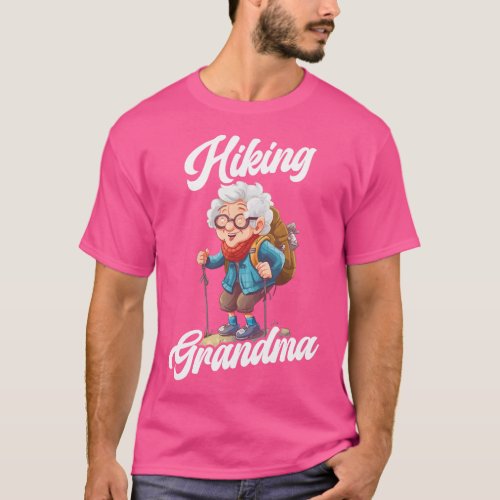 Hiking Grandma Mountain Climbing Hiker Grandmother T_Shirt