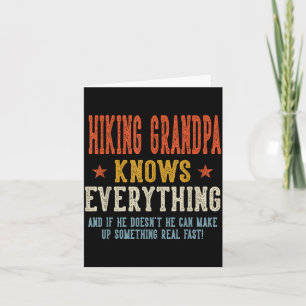 Hiking grandpa knows everything father's day retro card