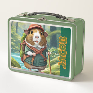 Hiking Guinea Pig Explorer Adventurer, Outdoors Metal Lunch Box