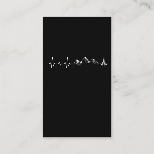 Hiking Heartbeat EKG Mountains Climbing Love Business Card