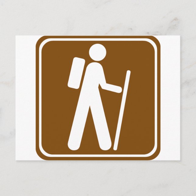 Hiking Highway Sign Postcard (Front)