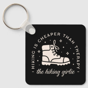 Hiking hiker girl funny hike quotes keychain