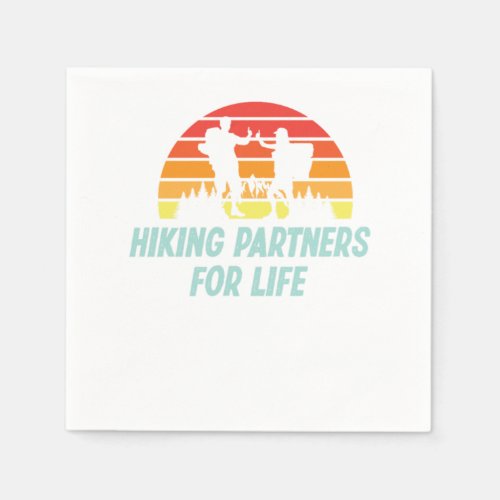 Hiking Hiking Partners For Life Retro Vintage Napkins