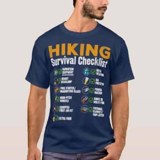 Hiking Hiking Survival Checklist T-Shirt
