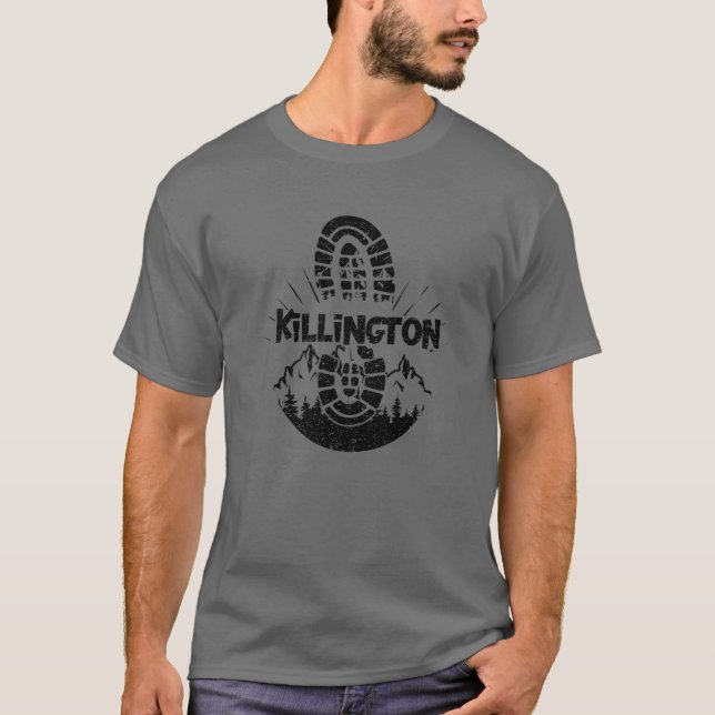 Hiking In Killington USA Vacation Ski T-Shirt (Front)