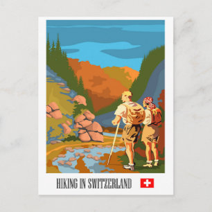 Hiking in Switzerland Postcard