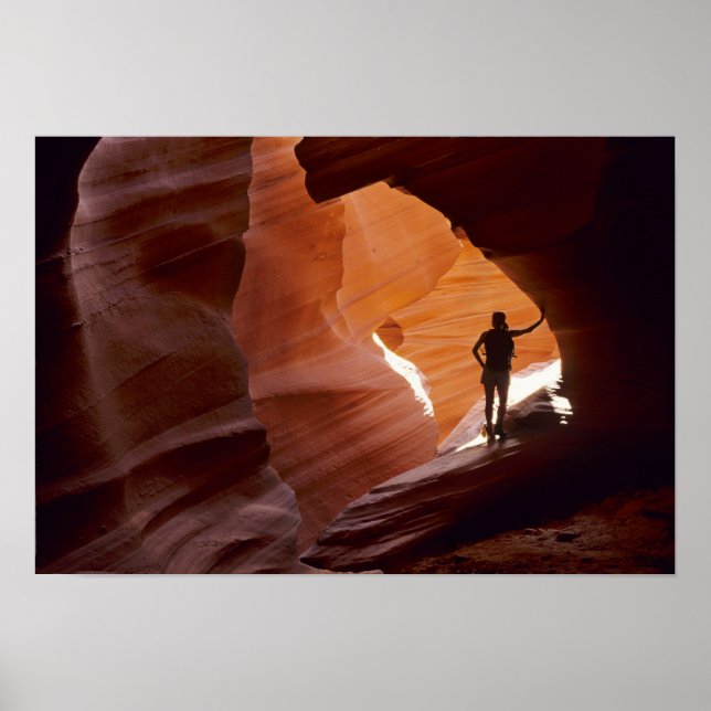 Hiking in the Corkscrew section of Antelope Poster (Front)