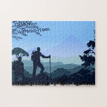 Hiking In The Mountains Jigsaw Puzzle by FalconsEye at Zazzle