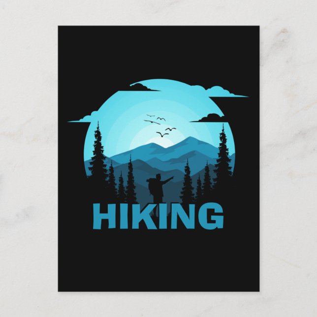 Hiking In Wilderness Custom Name  Postcard (Front)