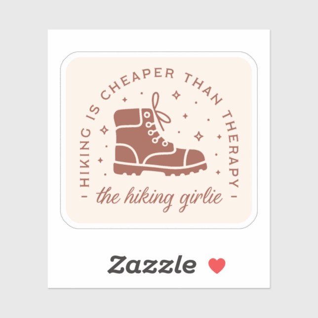 Hiking is cheaper than therapy hiker girlie sticker (Sheet)