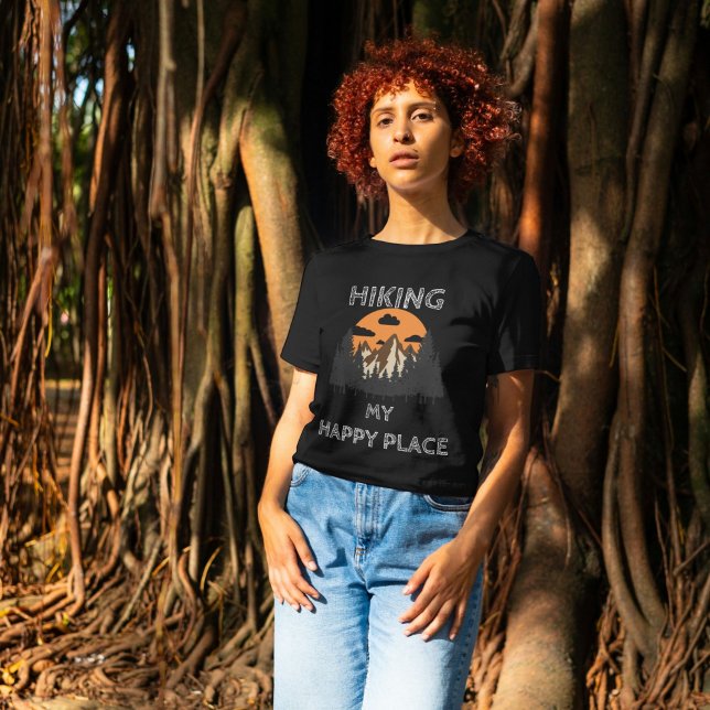 Hiking Is My Happy Place | Motivational Hiker’s T-Shirt (Creator Uploaded)