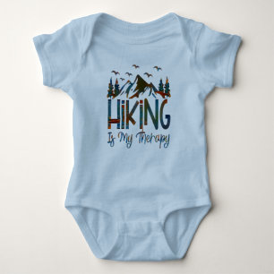 Hiking Is My Therapy, Funny Hiking Baby Bodysuit