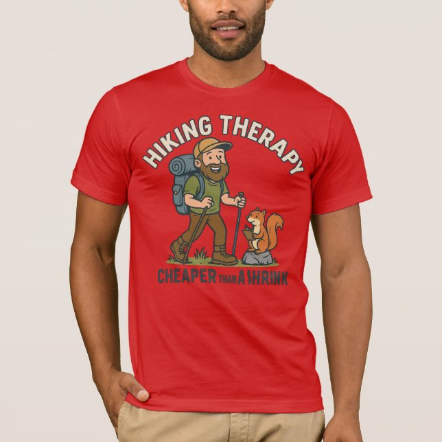 Hiking Is My Therapy – Funny Outdoor Adventure Tee (Front)