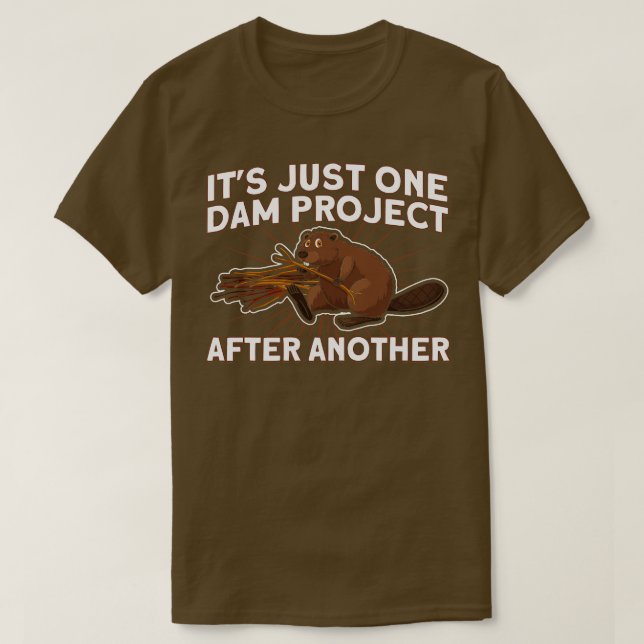 Hiking Its Just One Dam Project After Another Wood T-Shirt (Design Front)